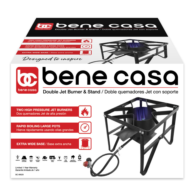 Bene Casa Double Jet Burner And Stand Set, High Pressure Wayfair
